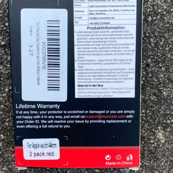 2 Pack Tauri Smartwatch Case For Apple Watch Glass 44 MM Screen Protector - Picture 4 of 5